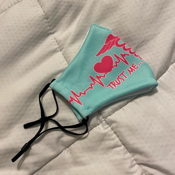 Nurse Themed Blue & Pink Adjustable Face Mask🩺♥️⚕️ - Picture 9 of 9